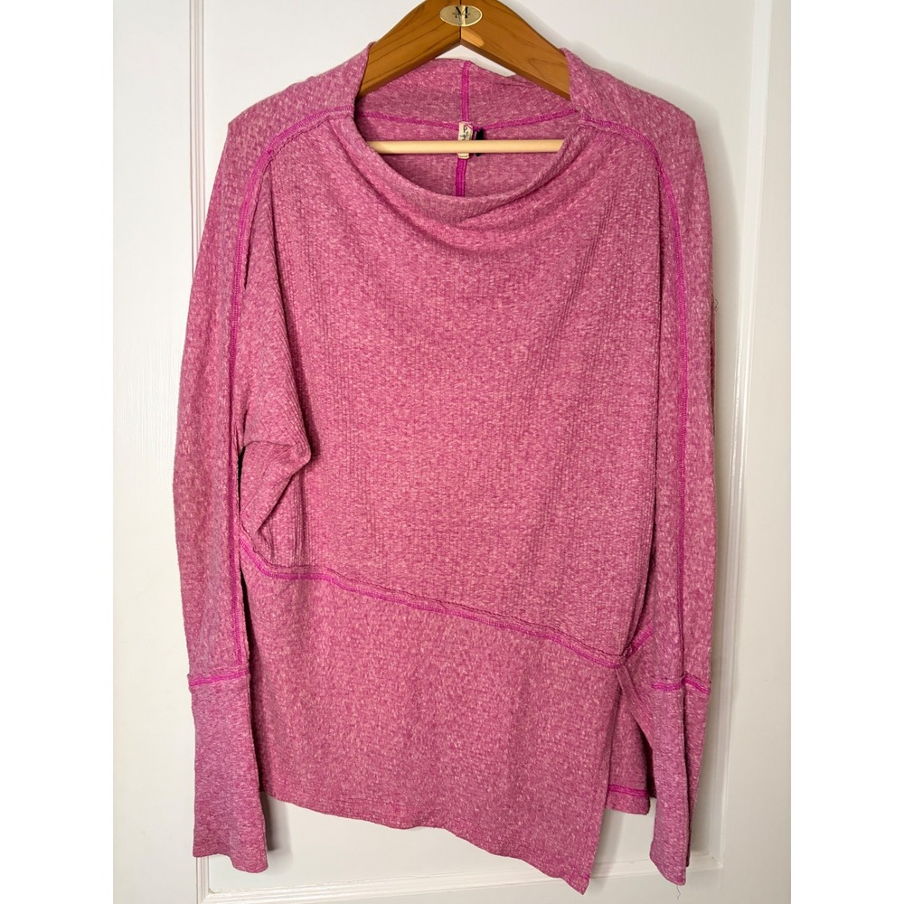 Free People Pink Ribbed Romantic Whimsy Staple Basics Long Sleeve Top Women's XS